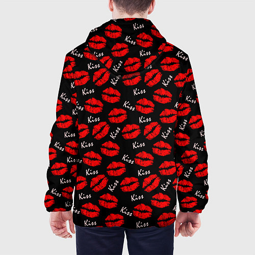 Мужская куртка Kiss поцелуи / 3D-Черный – фото 4
