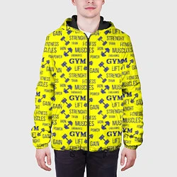 Куртка с капюшоном мужская GYM Спортзал, цвет: 3D-черный — фото 2