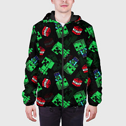 Куртка с капюшоном мужская Майнкрафт Minecraft, цвет: 3D-черный — фото 2