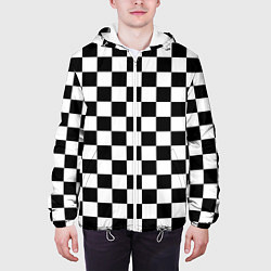 Куртка с капюшоном мужская Chess Squares Cubes, цвет: 3D-белый — фото 2