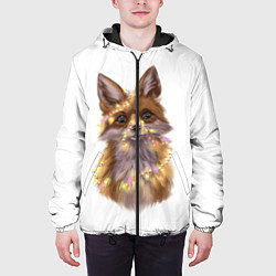 Куртка с капюшоном мужская Fox with a garland, цвет: 3D-черный — фото 2