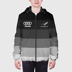 Куртка с капюшоном мужская Audi, Ауди Серый градиент, цвет: 3D-черный — фото 2