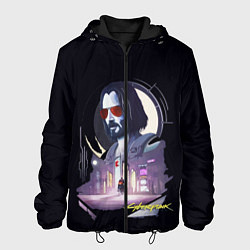 Куртка с капюшоном мужская Cyberpunk 2077 Киану в игре, цвет: 3D-черный