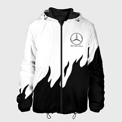 Куртка с капюшоном мужская Mercedes-Benz нарисованный огонь, цвет: 3D-черный