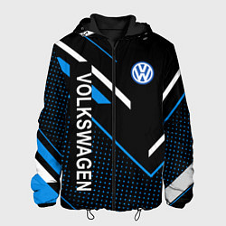 Куртка с капюшоном мужская Фольцваген, Volkswagen геометрия, цвет: 3D-черный