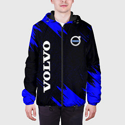 Куртка с капюшоном мужская Volvo авто текстура, цвет: 3D-черный — фото 2