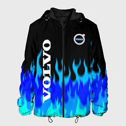 Куртка с капюшоном мужская Volvo размытый огонь, цвет: 3D-черный