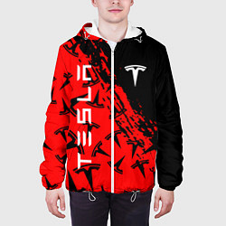 Куртка с капюшоном мужская Tesla red pattern, цвет: 3D-белый — фото 2