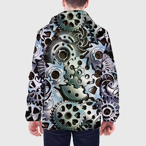 Мужская куртка Стимпанк шестеренки Steampunk / 3D-Белый – фото 4
