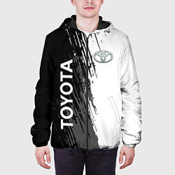 Куртка с капюшоном мужская Toyota sport вектор, цвет: 3D-черный — фото 2