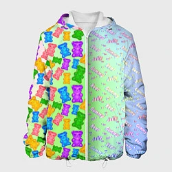 Куртка с капюшоном мужская Желейные мишки, цвет: 3D-белый