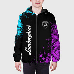 Куртка с капюшоном мужская Lamborghini sport, цвет: 3D-черный — фото 2