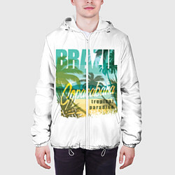 Куртка с капюшоном мужская Тропический Рай Бразилии, цвет: 3D-белый — фото 2