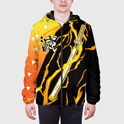 Куртка с капюшоном мужская Kisatsutai - Zenitsu Agatsuma, цвет: 3D-черный — фото 2