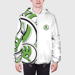 Куртка с капюшоном мужская Skoda Half Pattern Logo, цвет: 3D-белый — фото 2
