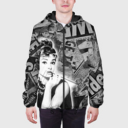 Куртка с капюшоном мужская Одри Хепберн Завтрак и Тиффани, цвет: 3D-черный — фото 2