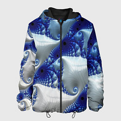 Куртка с капюшоном мужская Абстрактные морские ракушки, цвет: 3D-черный