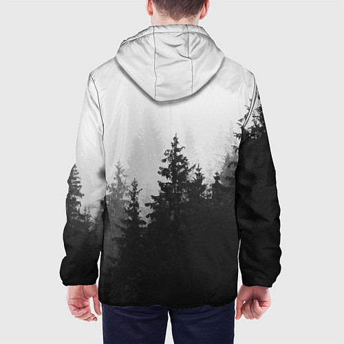 Мужская куртка ЛЕС В ТУМАНЕ, ЧЕРНО БЕЛЫЙ ЛЕС / 3D-Белый – фото 4