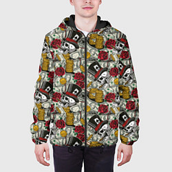 Куртка с капюшоном мужская Азартные Игры Казино, цвет: 3D-черный — фото 2