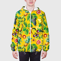 Куртка с капюшоном мужская Лето Фрукты, цвет: 3D-белый — фото 2