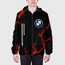 Куртка с капюшоном мужская BMW Autosport Молнии, цвет: 3D-черный — фото 2