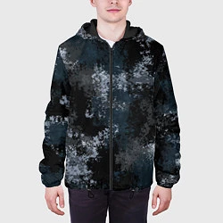Куртка с капюшоном мужская Камуфляж ночной Ниндзя, цвет: 3D-черный — фото 2