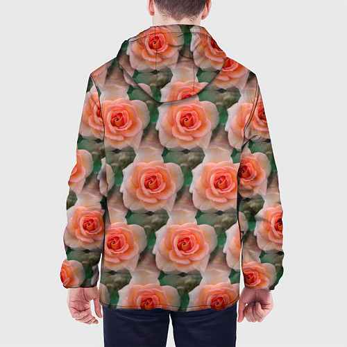 Мужская куртка Нежные розы паттерн / 3D-Белый – фото 4