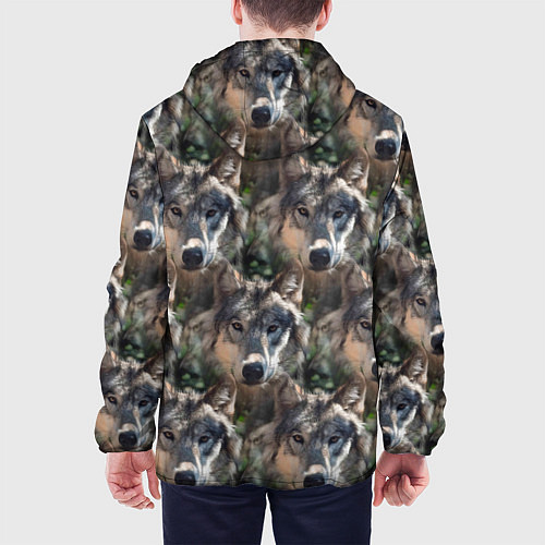Мужская куртка Волки клипарт wolfs / 3D-Белый – фото 4