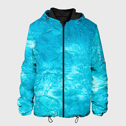 Куртка с капюшоном мужская Голубой океан Голубая вода, цвет: 3D-черный