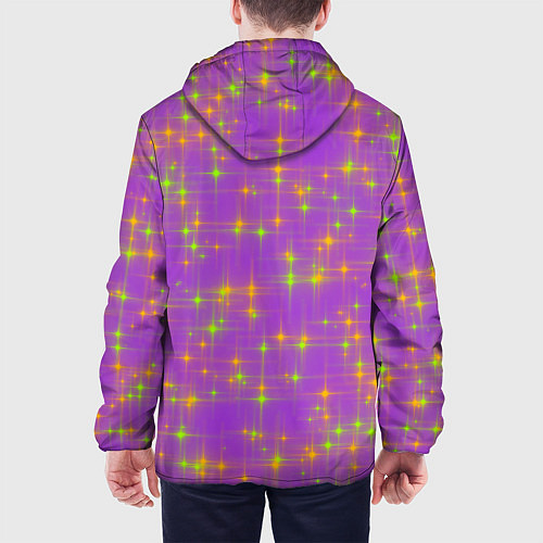 Мужская куртка Космос, лиловое звёздное небо / 3D-Белый – фото 4