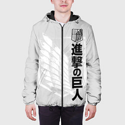 Куртка с капюшоном мужская Атака Титанов: эмблема, цвет: 3D-черный — фото 2