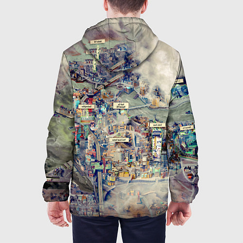 Мужская куртка Fallout - city / 3D-Белый – фото 4