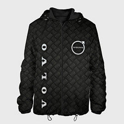 Куртка с капюшоном мужская Логотип VOLVO на металле, цвет: 3D-черный