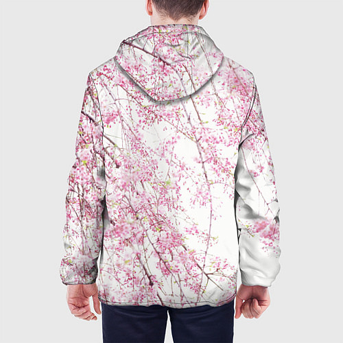 Мужская куртка Розовое цветение / 3D-Белый – фото 4