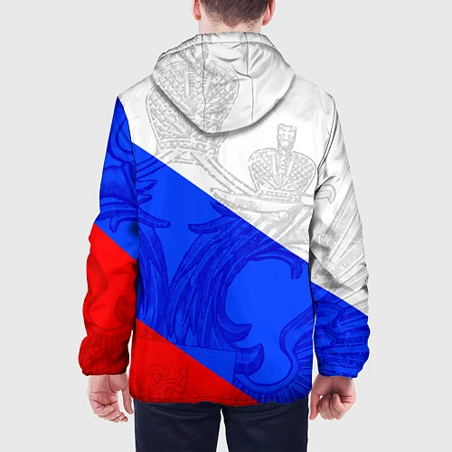 Мужская куртка Российский герб: триколор / 3D-Белый – фото 4
