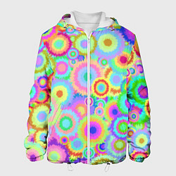 Куртка с капюшоном мужская Disco-Tie-Dye, цвет: 3D-белый