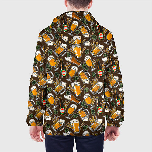 Мужская куртка Хмель и Пиво / 3D-Черный – фото 4