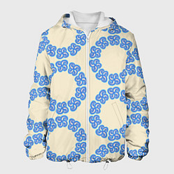 Куртка с капюшоном мужская Круговой орнамент из цветка, цвет: 3D-белый