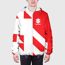 Куртка с капюшоном мужская SUZUKI autosport, цвет: 3D-белый — фото 2