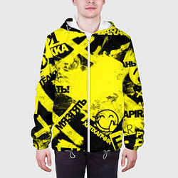 Куртка с капюшоном мужская Черно-желтый беспредел, цвет: 3D-белый — фото 2