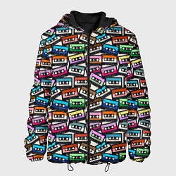 Куртка с капюшоном мужская Ретро Музыка Аудиокассеты, цвет: 3D-черный