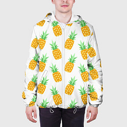 Куртка с капюшоном мужская Поле ананасов, цвет: 3D-белый — фото 2