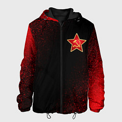 Куртка с капюшоном мужская СССР - СЕРП И МОЛОТ Шум, цвет: 3D-черный