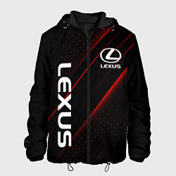 Куртка с капюшоном мужская LEXUS ЛЕКСУС КРАСНЫЕ ЛИНИИ, цвет: 3D-черный