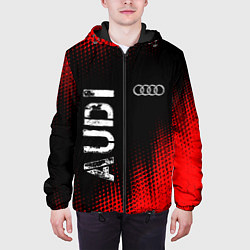 Куртка с капюшоном мужская АУДИ Audi Абстракция, цвет: 3D-черный — фото 2