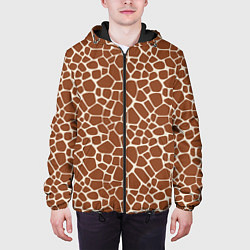 Куртка с капюшоном мужская Шкура Жирафа - Giraffe, цвет: 3D-черный — фото 2