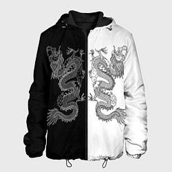 Куртка с капюшоном мужская Double Dragon Дракон Чб, цвет: 3D-черный