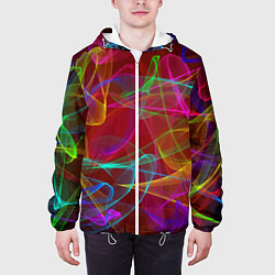 Куртка с капюшоном мужская Color neon pattern Vanguard, цвет: 3D-белый — фото 2