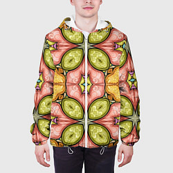 Куртка с капюшоном мужская Калейдоскоп узоры, цвет: 3D-белый — фото 2