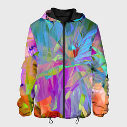 Куртка с капюшоном мужская Abstract color pattern Summer 2022, цвет: 3D-черный